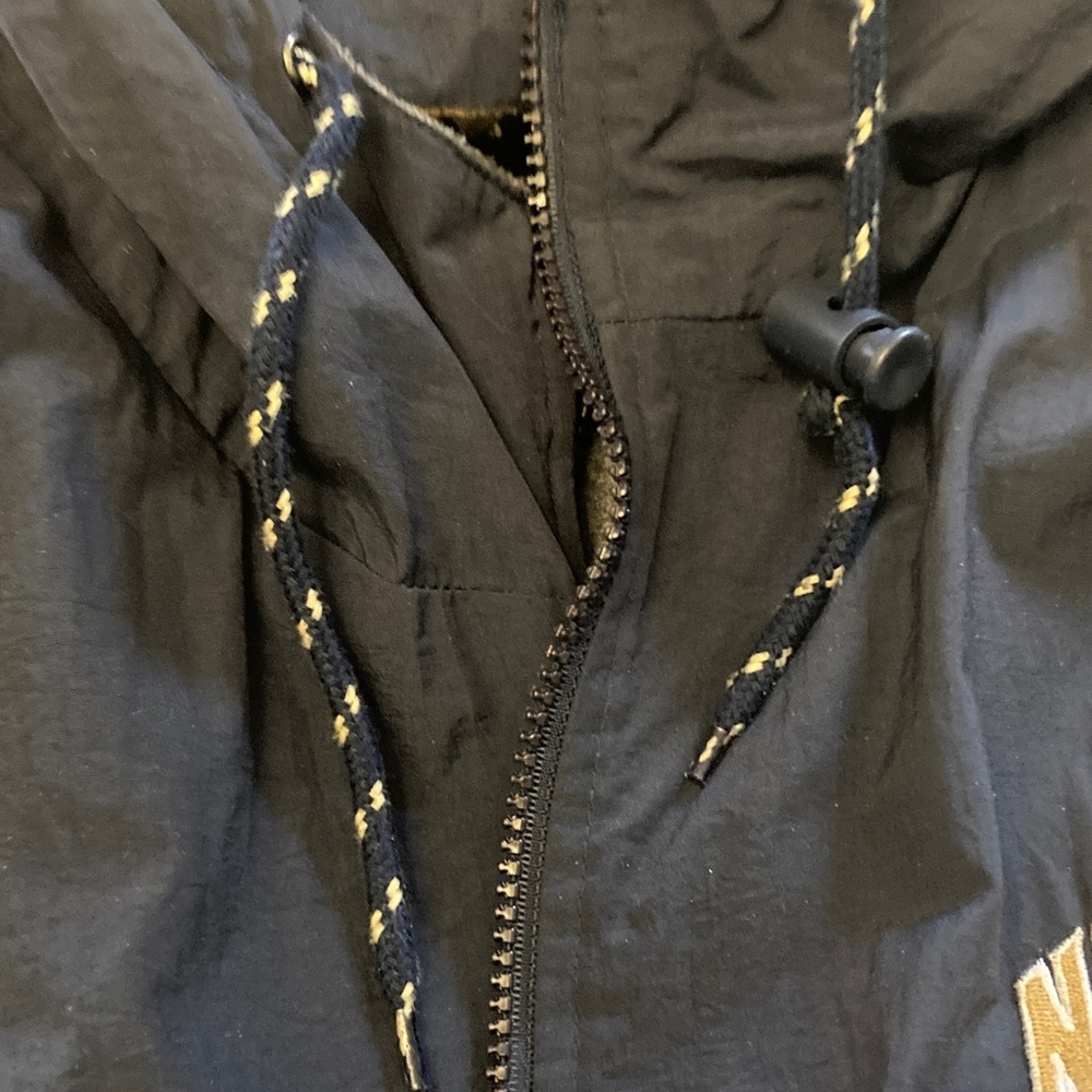 Vintage Notre Dame men’s L full zip lined hooded jacket Navy water repellent - Picture 13 of 14